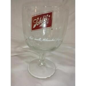 Schlitz Thumbprint Goblet Vintage Good Cond Small Chip On Base